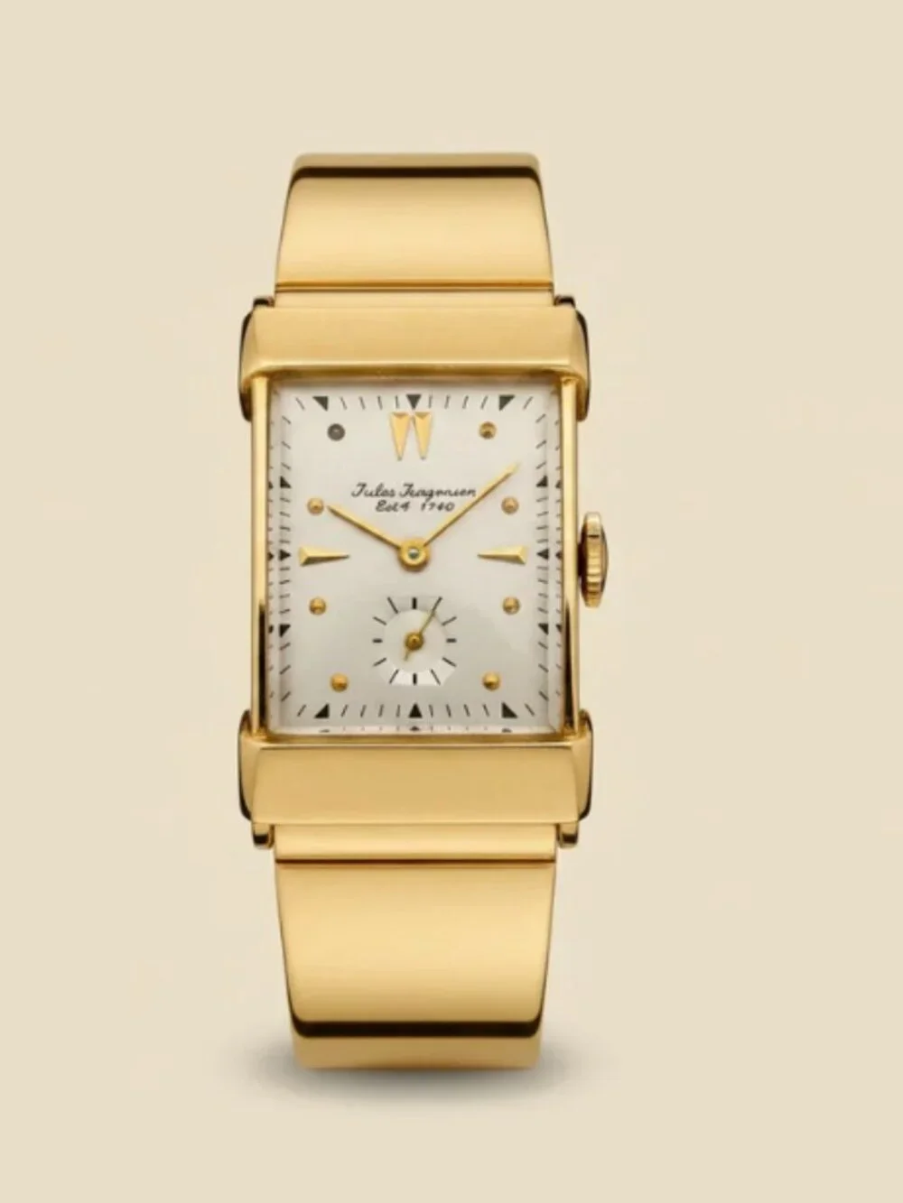 14 Jules Jurgenson Men's 14K Solid Gold Men's Elegant Wrist Watch